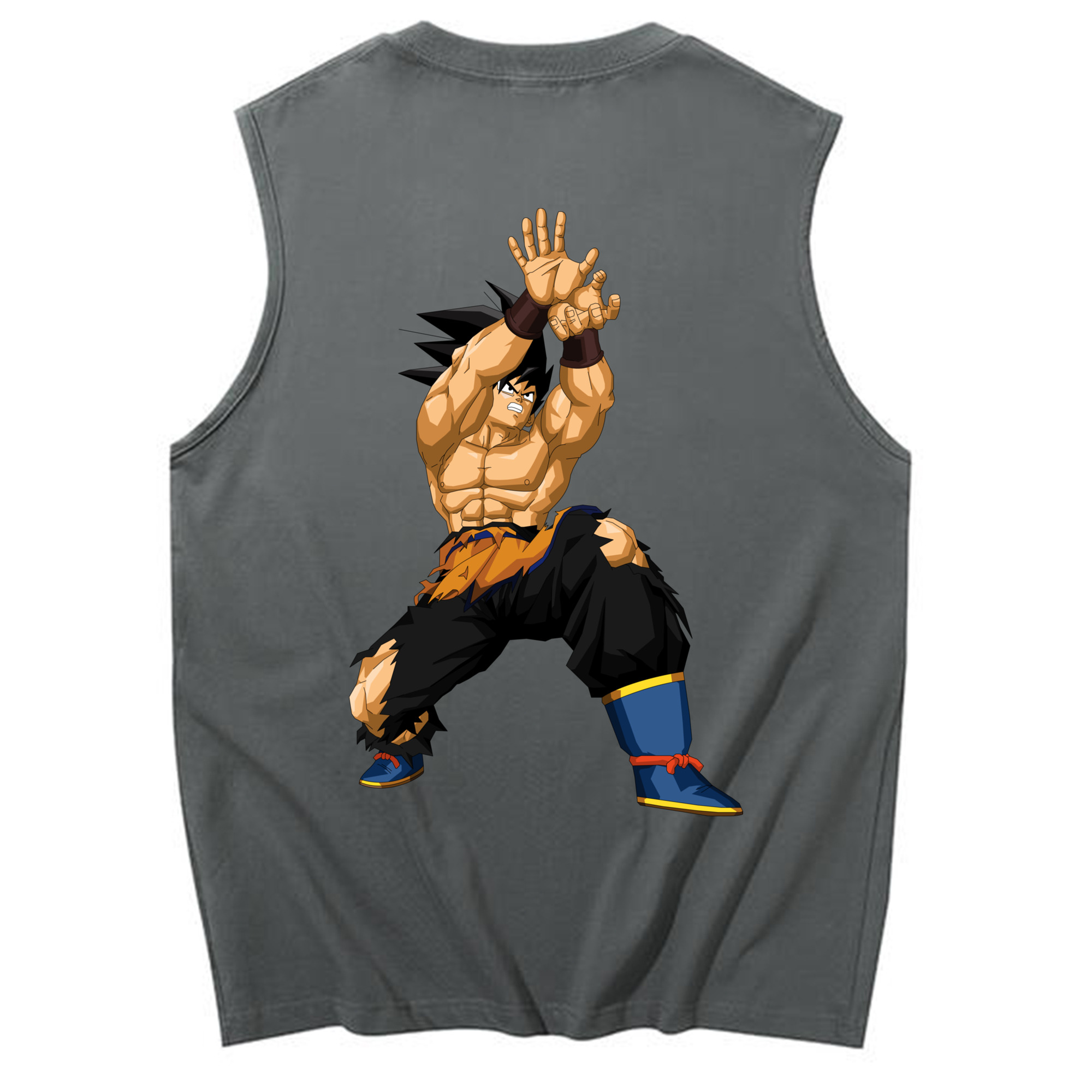 （画像用） ドラゴンボール 孫悟空（そん ごくう）Son Goku カカロット DRAGON BALL Kakarotto コットン100％タンクトップ（背面プリント）